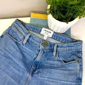 FRAME Cropped Denim with Raw Hem Size 25